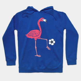 Flamingo Playing Soccer 1 Hoodie